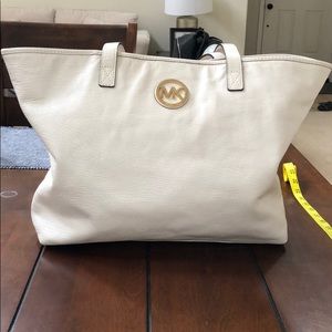 Michael Kors White large leather bag